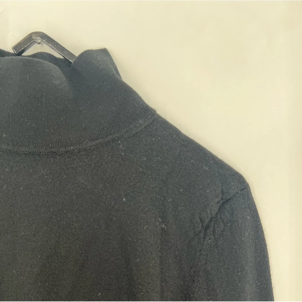 Theory Black Wool Blend Turtleneck Sweater